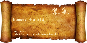 Nemes Herold névjegykártya
